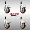 Service Caster 4 Inch 316SS Maroon Poly Swivel 1 Inch Expanding Stem Caster Set Lock Brake SCC-SS316TTLEX20S414-PPUB-MRN-1-4 - alternate 2